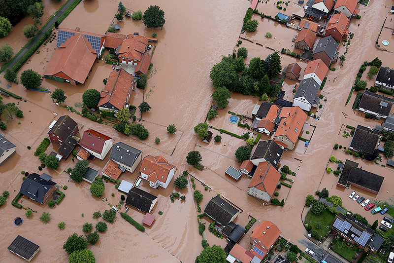 Hochwasser am 26. Juli 2017 in Rühden (Niedersachsen)