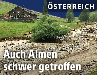 Vermurter Weg auf einer Alm