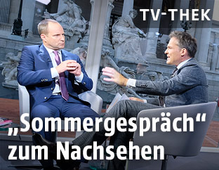 NEOS-Parteichef Matthias Strolz im ORF-"Sommergespräch" mit Tarek Leitner