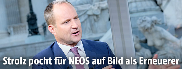 NEOS-Parteichef Matthias Strolz im ORF-"Sommergespräch" mit Tarek Leitner