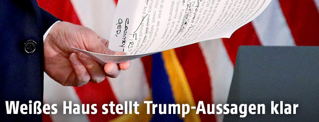 Nahaufnahme der Rede von US-Präsident Trump
