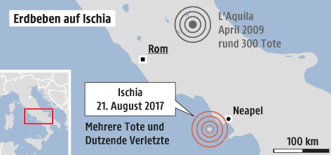 © Grafik: APA/ORF.at Karte von Ischia und Umgebung