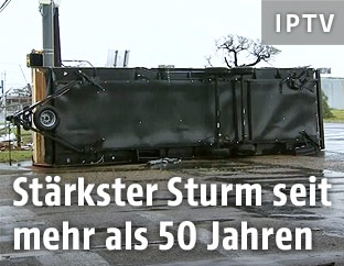 Umgekippter Lastkraftwagen
