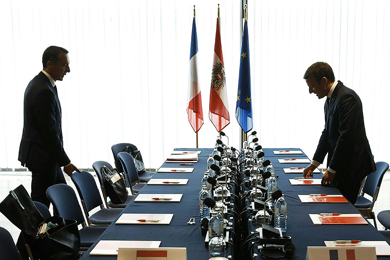 Bundeskanzler Christian Kern und der französische Präsident Emmanuel Macron