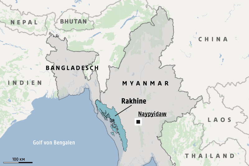 © Omniscale/OSM/ORF.at Karte zeigt Rhakine in Myanmar