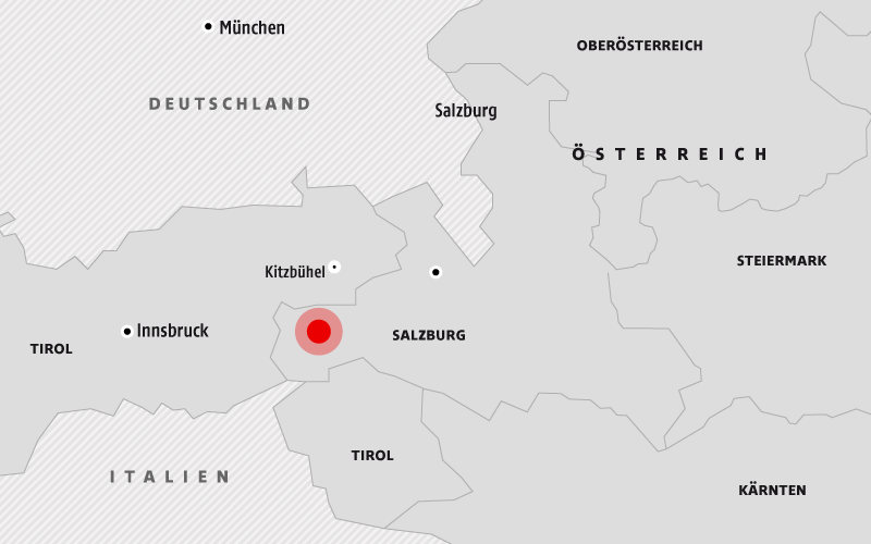© Grafik: APA/ORF.at Karte zeigt den Unfallort