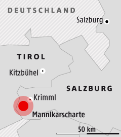 © Grafik: APA/ORF.at Karte zeigt den Unfallort