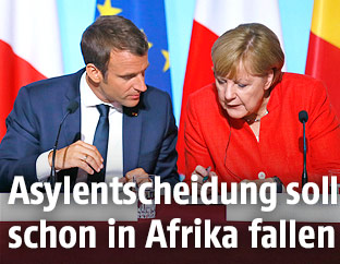 Die deutsche Kanzlerin Angela Merkel und der französische Präsident Emmanuel Macron
