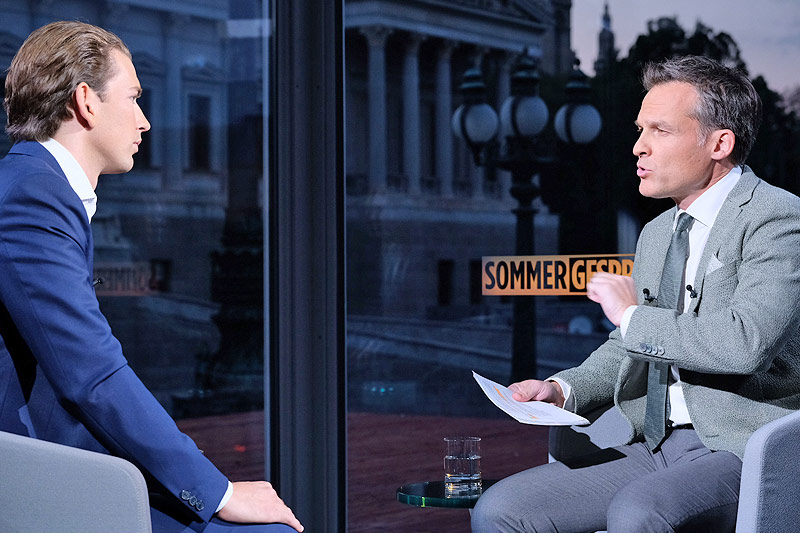 © ORF/Hans Leitner "ORF-Sommergespräche" mit Außenminister Sebastian Kurz (ÖVP)