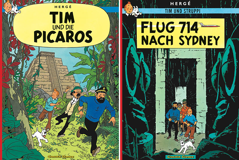 © Carlsen Verlag (Montage) Kombo der Cover der Comics "Tim und Struppi: Tim und die Picaros" und "Tim und Struppi: Flug 714"