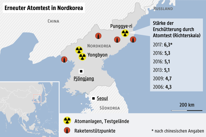 Grafik zeigt Karte von Nordkorea
