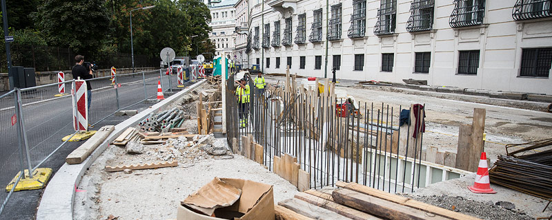 Baustelle auf dem Wiener Ballhausplatz
