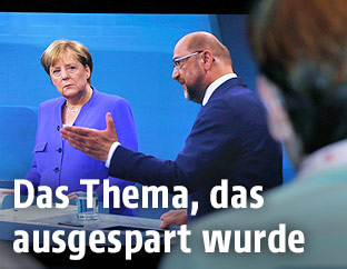 TV-Diskussion zwischen der deutschen Kanzlerin Angela Merkel (CDU) und Martin Schulz (SPD)