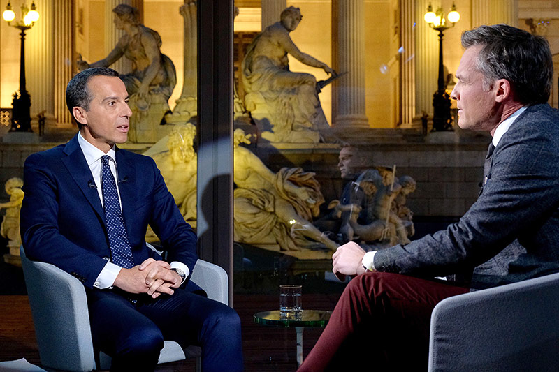 © ORF/Hans Leitner Bundeskanzler Kern bei den Sommergesprächen
