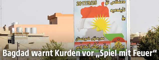 Plakat f&uuml;r das kurdische Unabh&auml;ngigkeitsreferendum