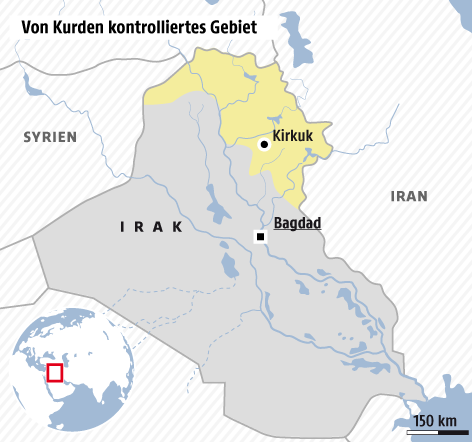 © Grafik: APA/ORF.at Karte vom Kurdengebiet im Irak