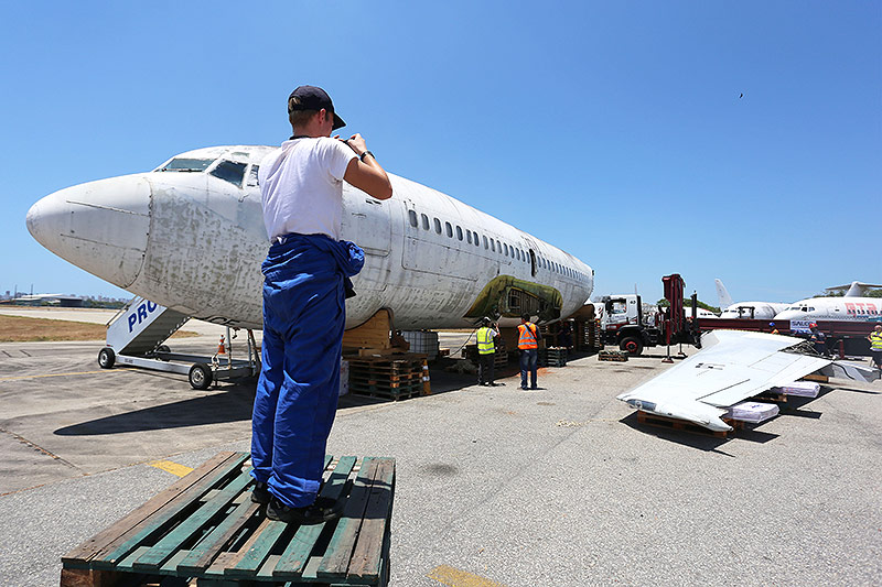 © APA/AFP Die Boeing "Landshut" in Brasilien