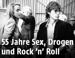 Mick Jagger und Jerry Hall im Jahr 1978
