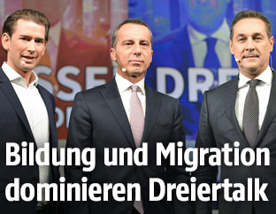 Sebastian Kurz, Christian Kern und Heinz-Christian Strache