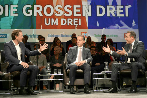Sebastian Kurz, Christian Kern und Heinz-Christian Strache