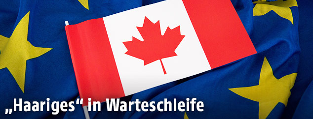 Kanadische und EU-Fahne