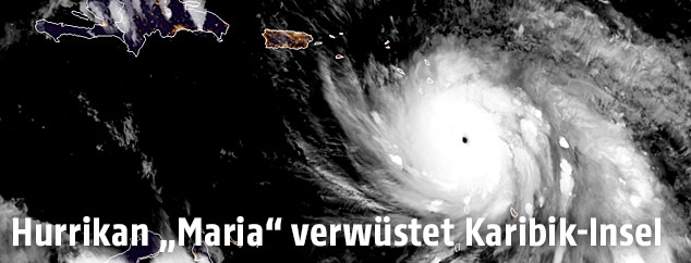 Satellitenbild zeigt Hurrikan "Maria" in der Karibik