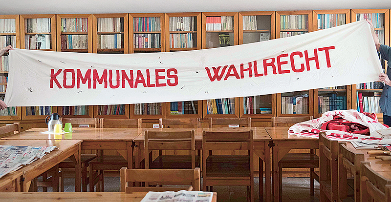 Transparent für Kommunales Wahlrecht des Vereins für österreich-türkische Freundschaft