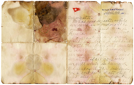 © APA/AP/Henry Aldridge and Son Actioneers/Henry Aldridge and Son Actioneers Brief von Alexander Oskar Holverson an seine Mutter aus dem Jahr 1912