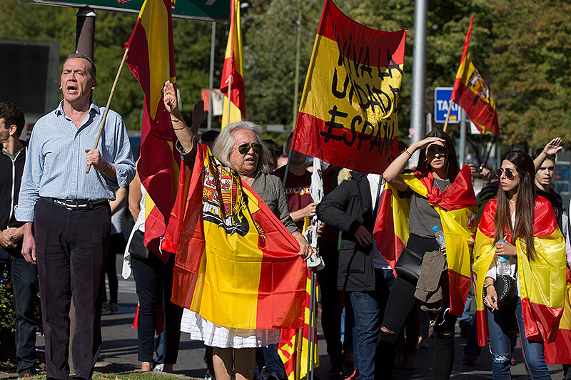 Demonstranten in Katalonien