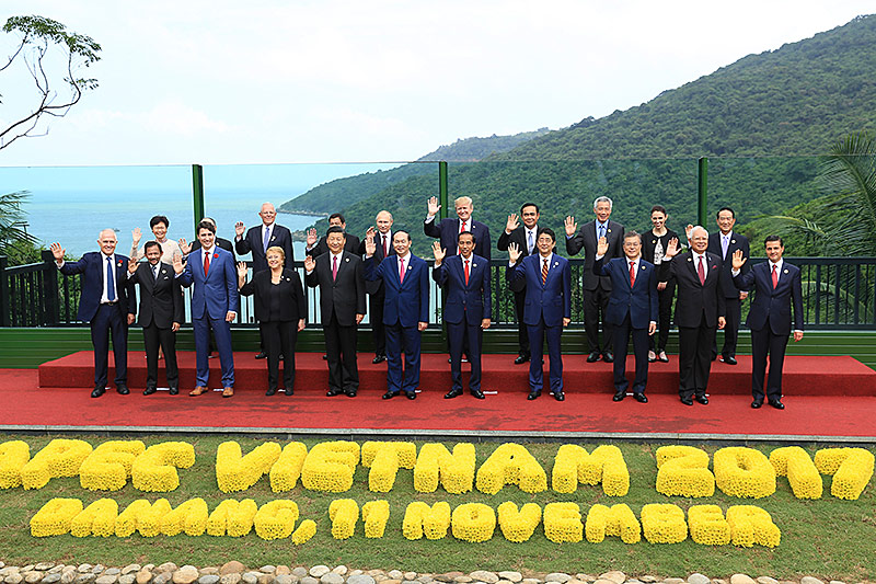 © AP/Hau Dinh Gruppenfoto der Staats- und Regierungschefs beim APEC-Handelsabkommen