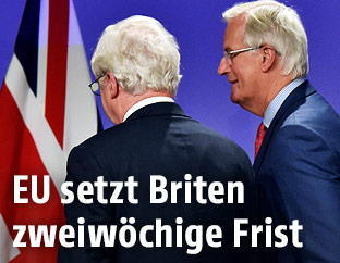 "Brexit"-Minister David Davis und EU-Chefunterhändler Michel Barnier