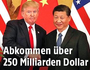 Handshake zwischen US-Präsident Donald Trump und Chinas Staatschef Xi Jinping