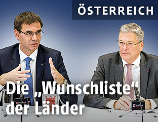 Landeshauptmann Markus Wallner (ÖVP) und Landeshauptmann Peter Kaiser (SPÖ)