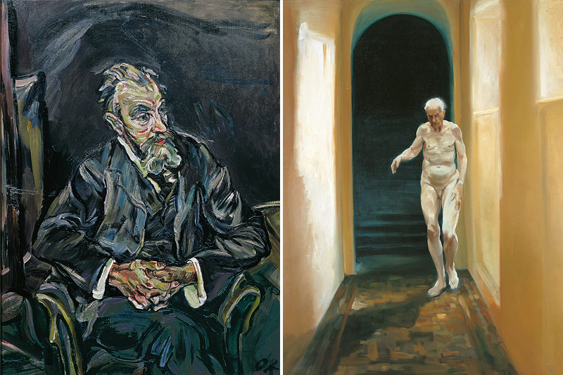 © Fondation Oskar Kokoschka/Dorothy Zeidman Oskar Kokoschka, Der Maler Carl Moll, 1913 und Eric Fischl, Frailty is a Moment of Self Reflection, 1996