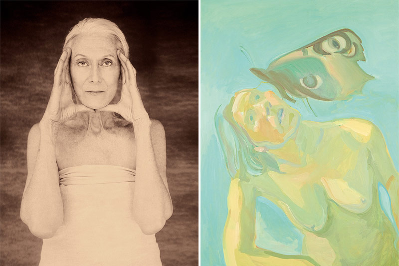 © Joyce Tenneson/Maria Lassnig Stiftung Joyce Tenneson, Christine Lee, 2002 und Maria Lassnig, Schmetterling, 1975