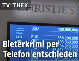Bildschirm bei der Auktion