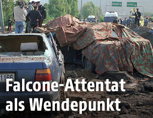 Zerstörtes Fahrzeug von Giovanni Falcone