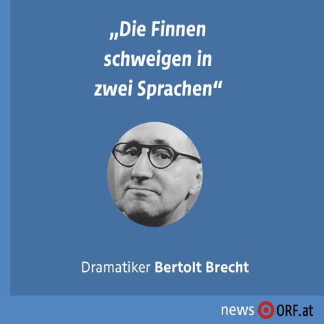 © ORF.at FB Brecht Zitat "Die Finnen schweigen in zwei Sprachen"
