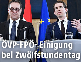 FPÖ-Obmann Heinz-Christian Strache und ÖVP-Chef Sebastian Kurz