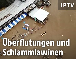 Luftaufnahme eines Überschwemmungsgebietes auf den Philippinen