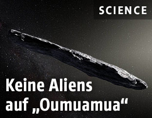 Visualisierung des Asteroiden "Oumuamua"