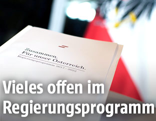 Bild des Regierungsprogramms bei seiner Präsentation