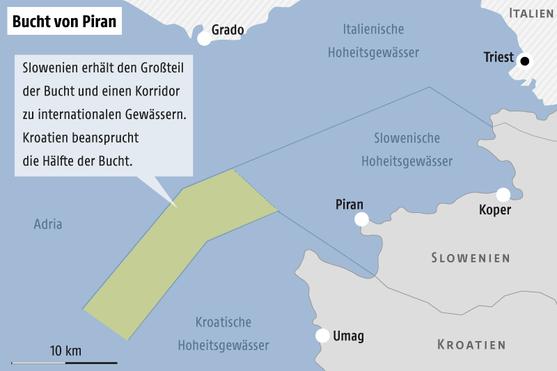© Grafik: ORF.at; Quelle: APA Karte von der Bucht von Piran