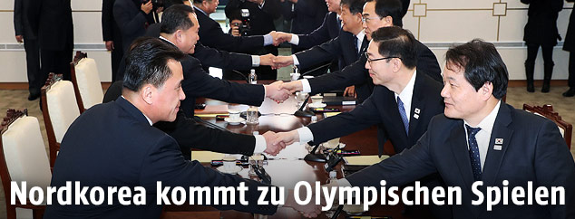 Delegationen beim Handshake