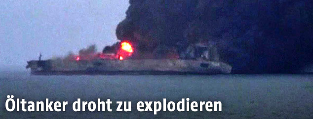 Brennender &Ouml;ltanker