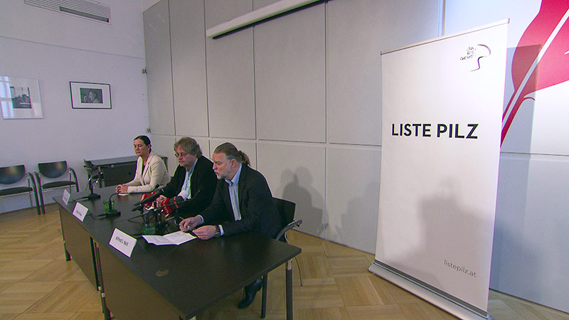 © ORF Pressekonferenz der Liste Pilz mit Peter Kolba und Alfred Noll