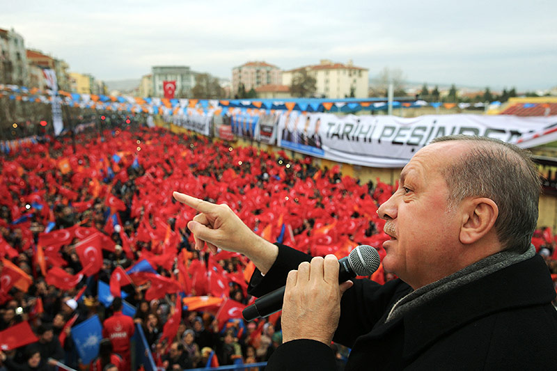 Recep Tayyip Erdogan bei einer Rede in Usak