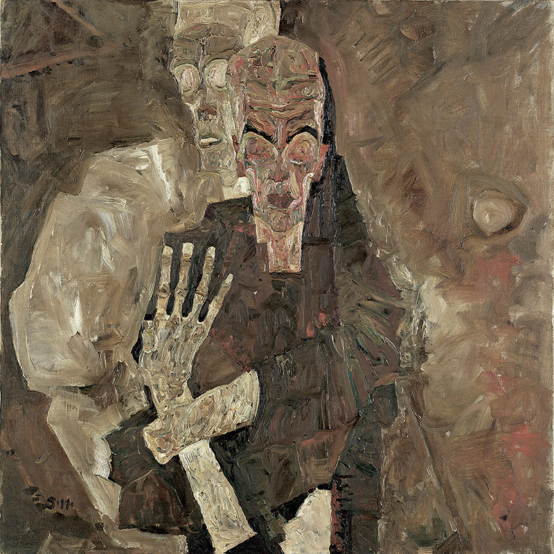 © Leopold Museum, Wien, Inv.Nr. 451 Egon Schiele, "Selbstseher" II ("Tod und Mann"), 1911