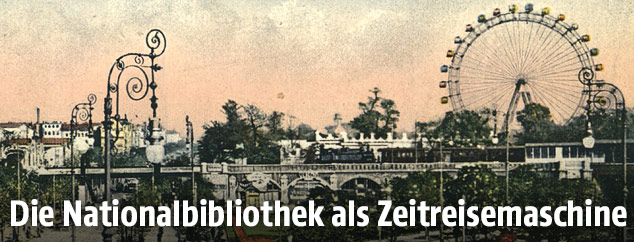 Ansichtskarte aus dem Jahr 1915 zeigt die Ausstellungsstraße mit Praterstern und Riesenrad