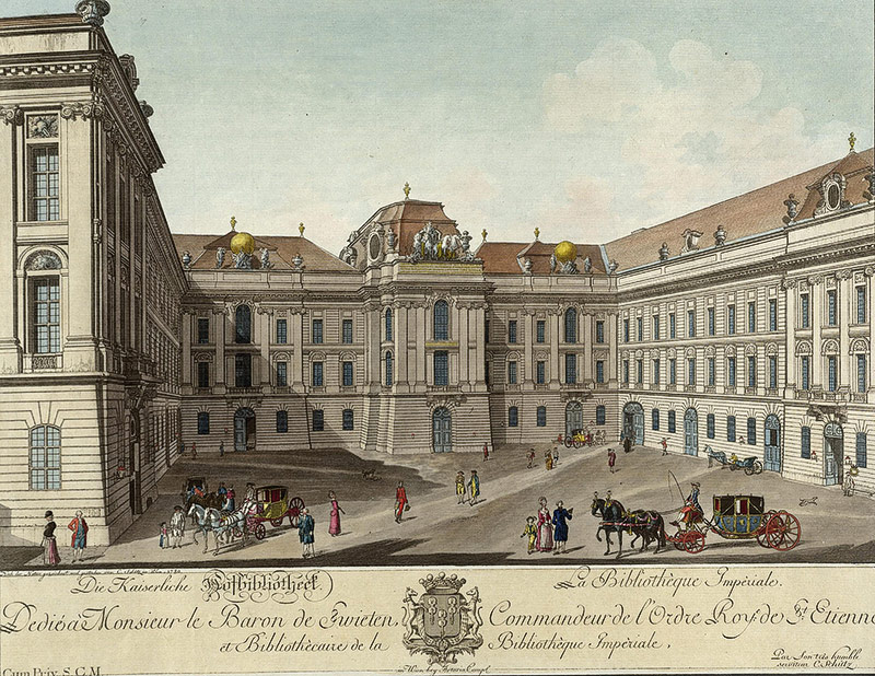 © Österreichische Nationalbibliothek Josefsplatz, Kolorierter Kupferstich von Carl Schütz, 1780